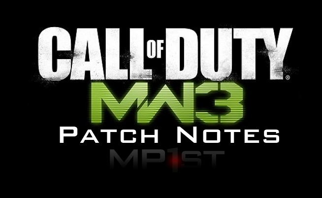 Nota Patch Modern Warfare 3 untuk Kemas Kini 1.12 untuk PS3 dan 1.13 untuk Xbox 360