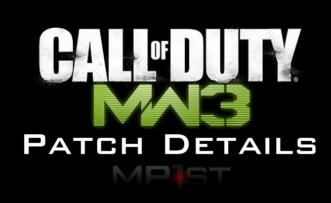 Modern Warfare 3 Patch 1.07 Disahkan dan Terperinci