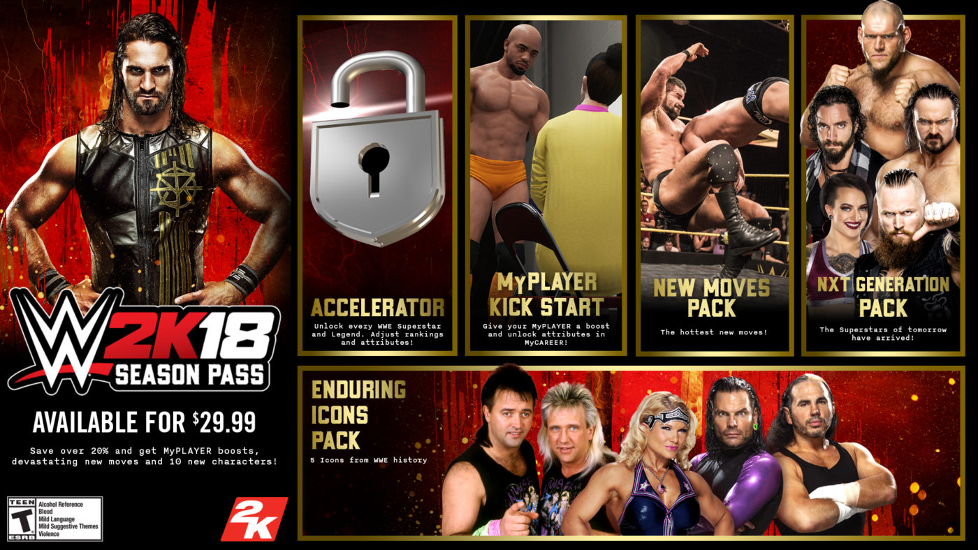 WWE 2K18 DLC และ Season Pass ประกาศและรายละเอียด