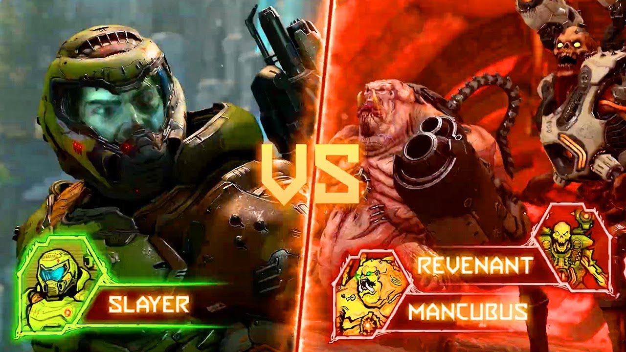 ตัวอย่างภาพรวม DOOM Eternal Battlemode แสดงให้เห็นกลไกหลัก