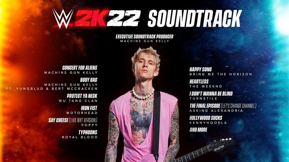 《WWE 2K22》原声带列表公布，Machine Gun Kelly 成为可玩角色