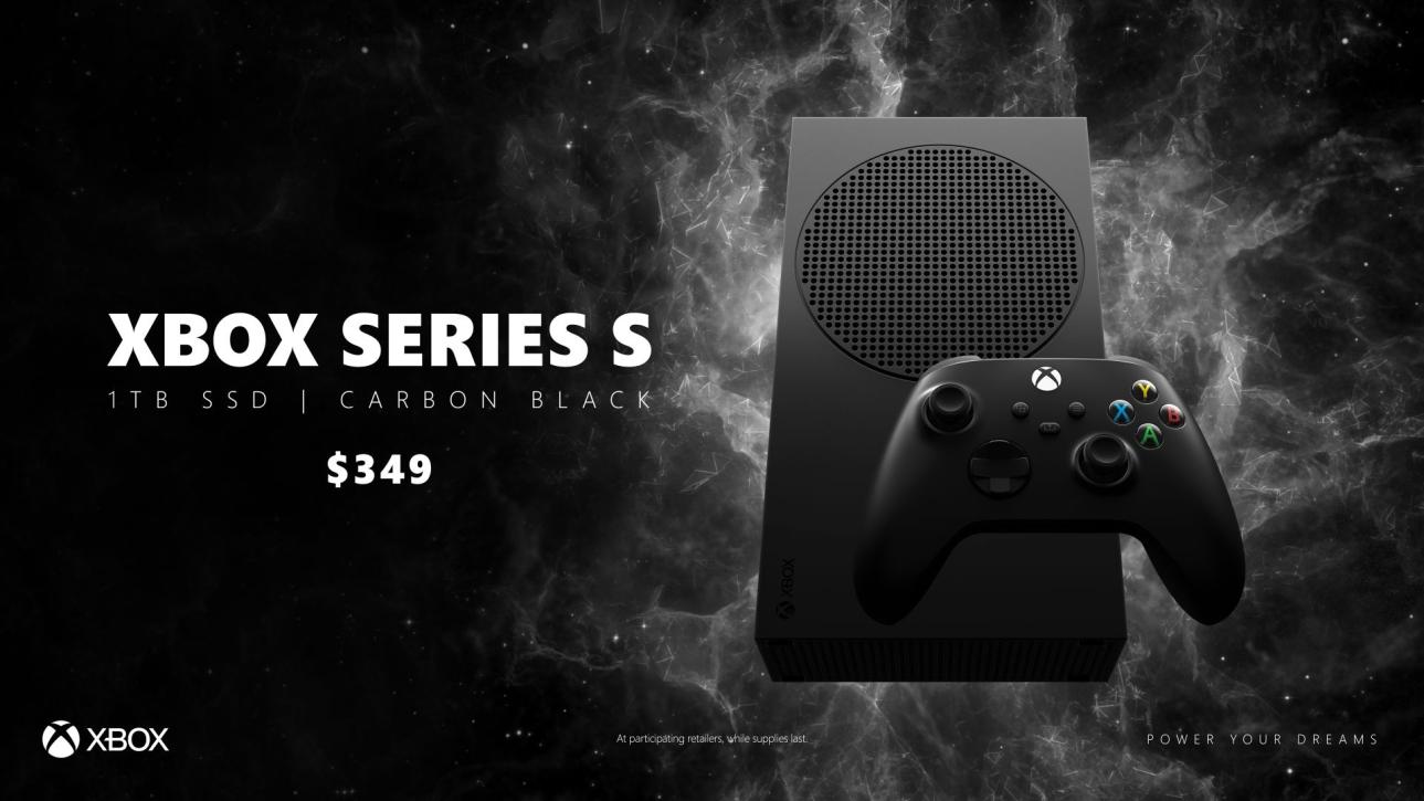 配备 1TB 存储空间的 Xbox Series S Carbon Black 将于 9 月 1 日发布，售价 349 美元