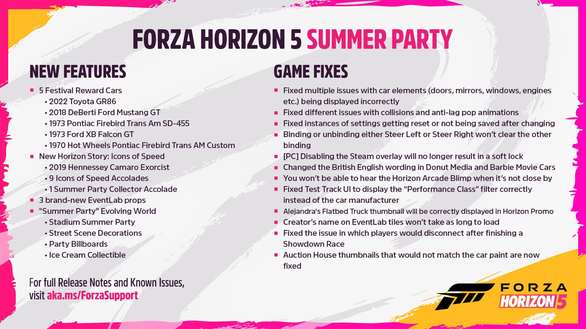 Kemas Kini Forza Horizon 5 untuk 18 Julai Membawa Pesta Musim Panas