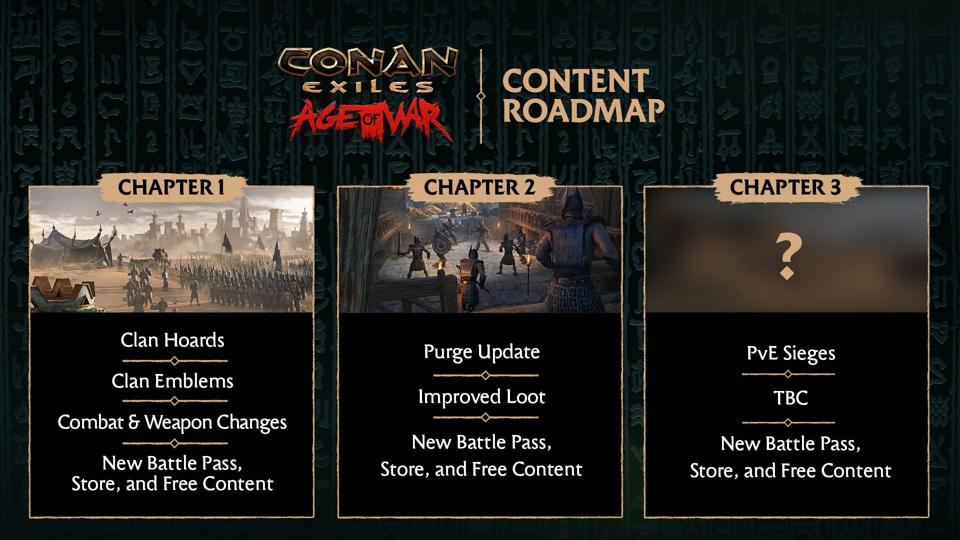 Conan Exiles Age of War Bab 2 Keluaran 21 September, Kemas Kini Pelan Hala Tuju dan Butiran Ditolak Keluar