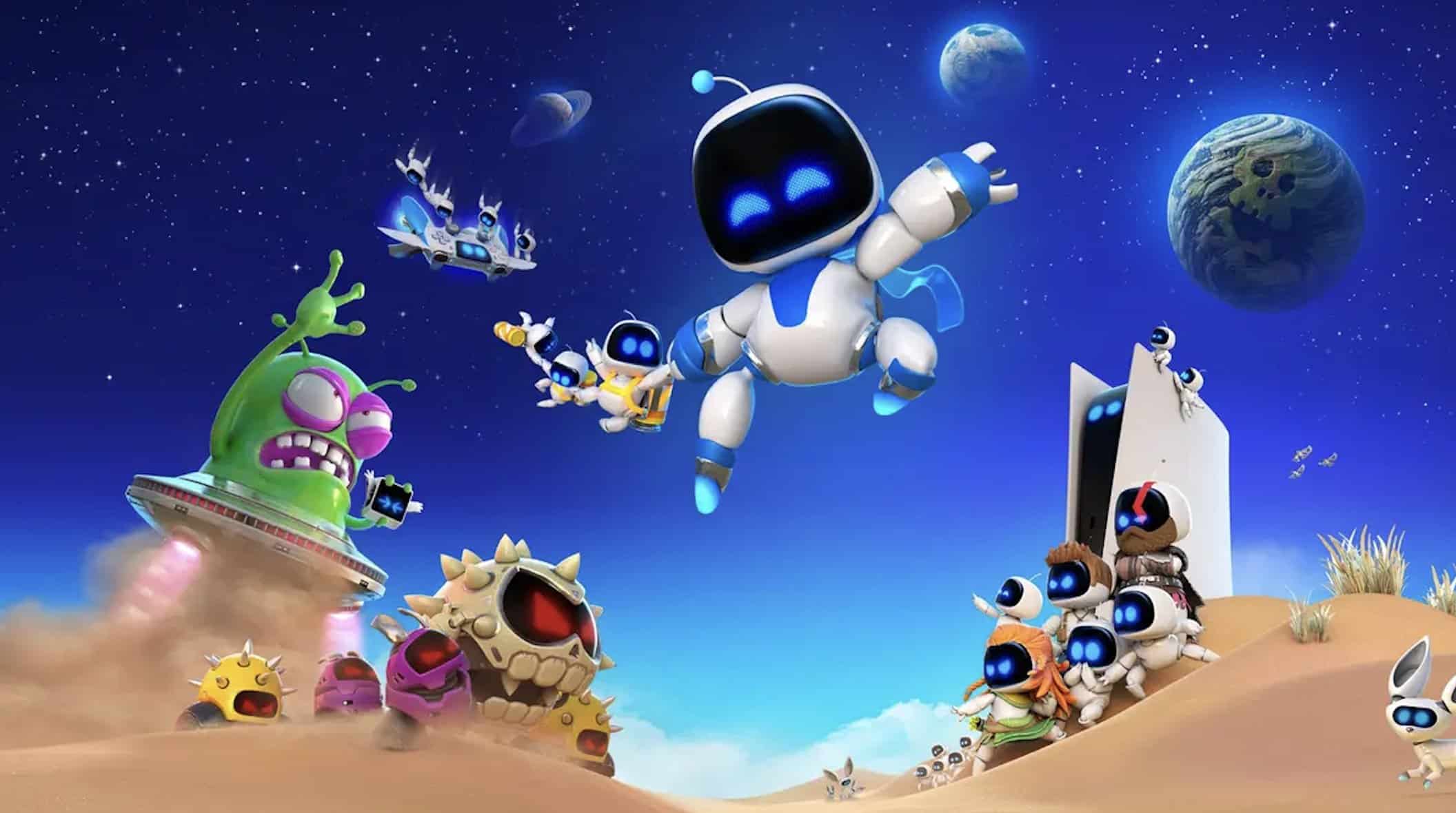 Astro Bot 积分暗示可能未发布的联动作品，其中包括《星际之刃》、《刺客信条》等